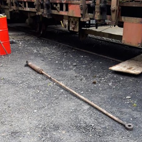 a train on a steel track