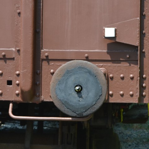 a close up of a train