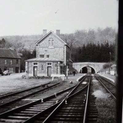 a train on a railroad track