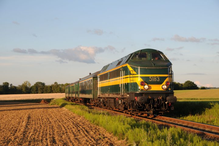 a large long train on a track