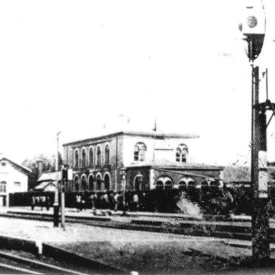 a vintage photo of a train