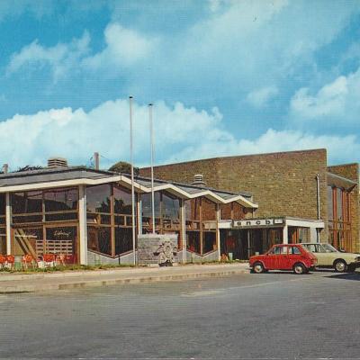 a boat parked on the side of a building