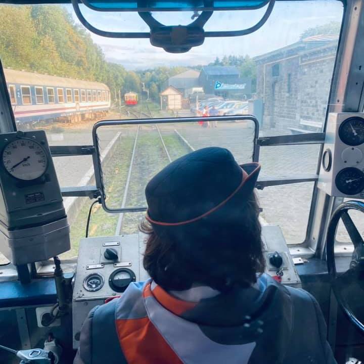 a man sitting on a bus