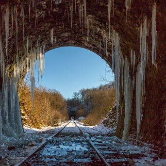a tunnel in the snow