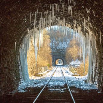a tunnel in the snow