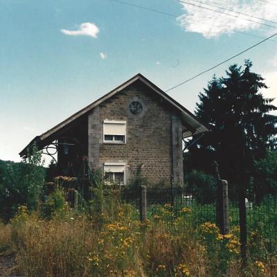a house with trees in the background