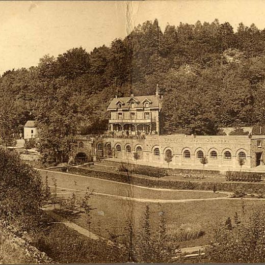 a vintage photo of a castle