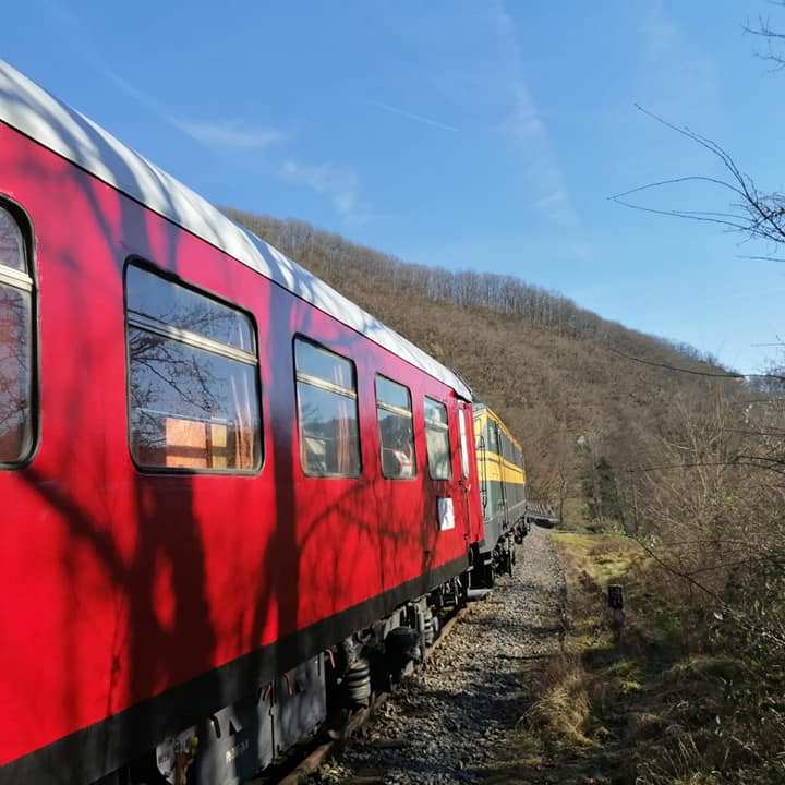a train on a steel track