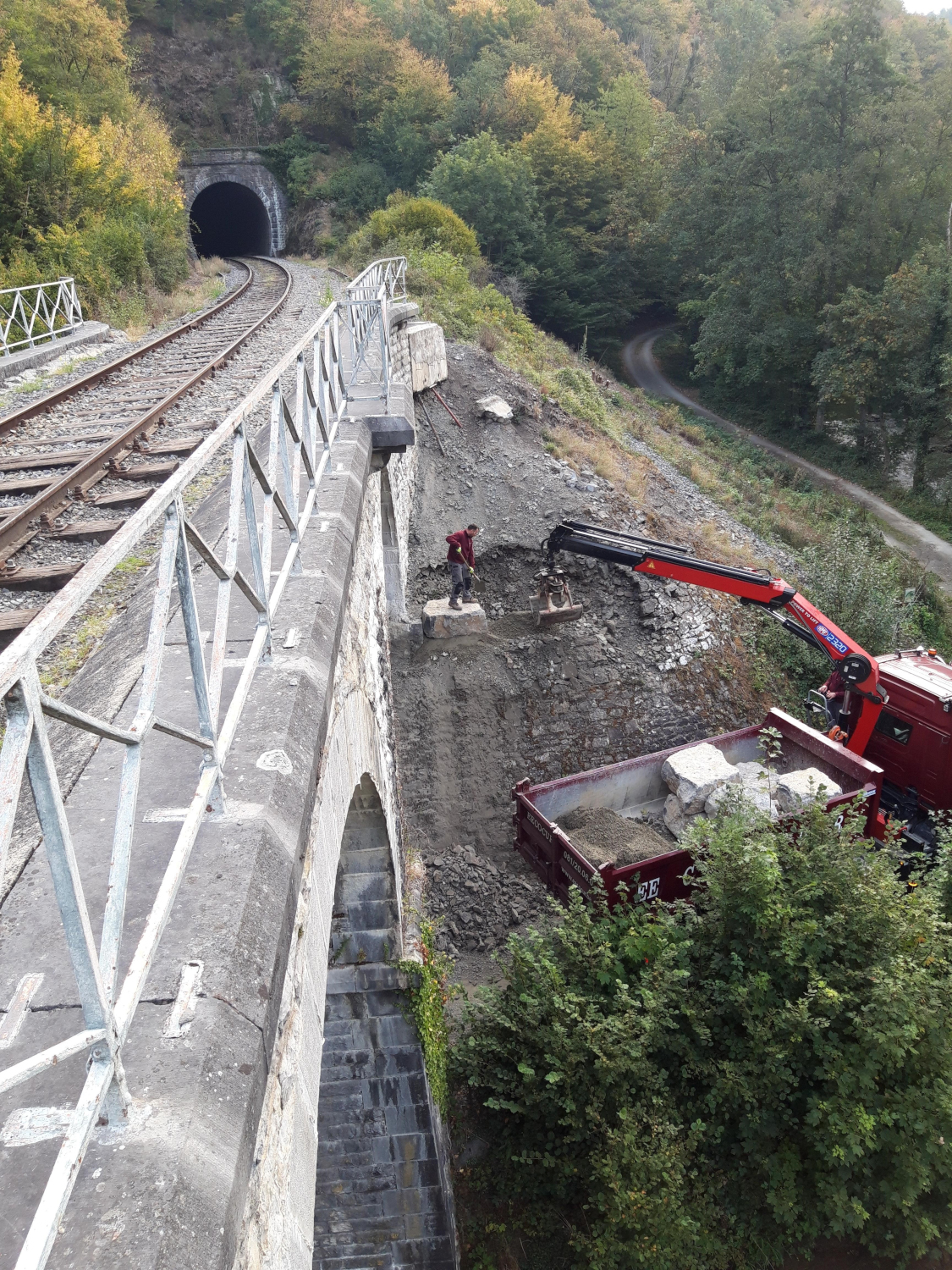 a train traveling over a bridge