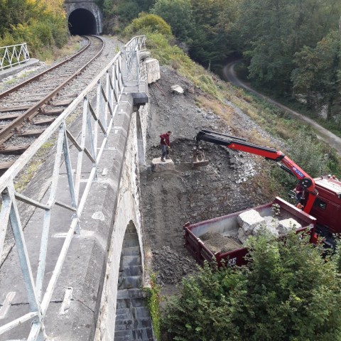 a train traveling over a bridge