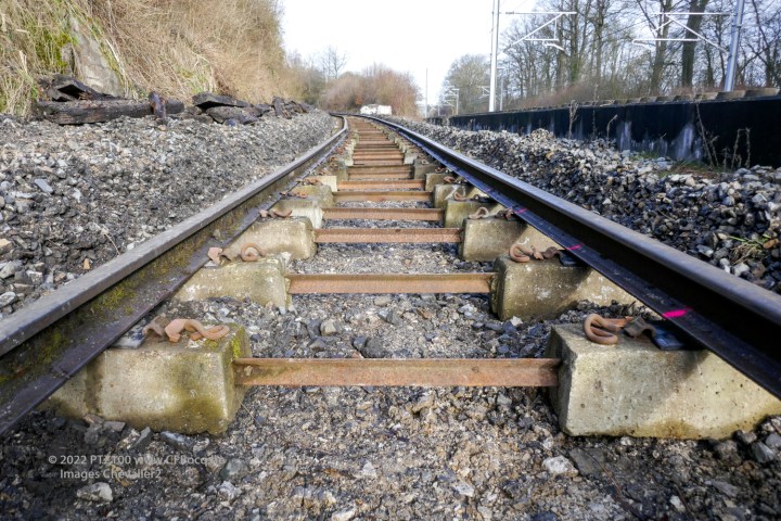 a train on a steel track