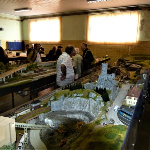 a group of people performing on a counter