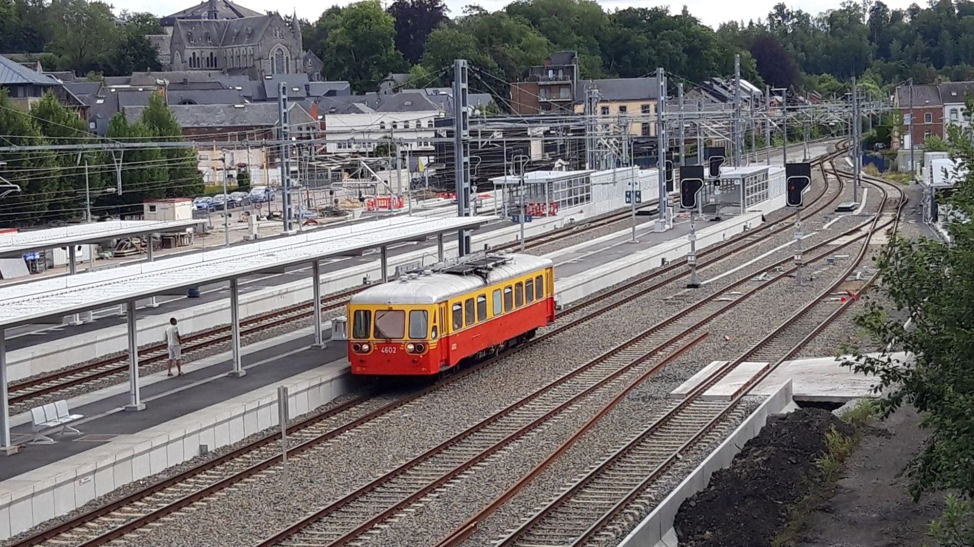 a train on a steel track