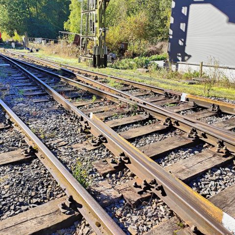 a train on a steel track