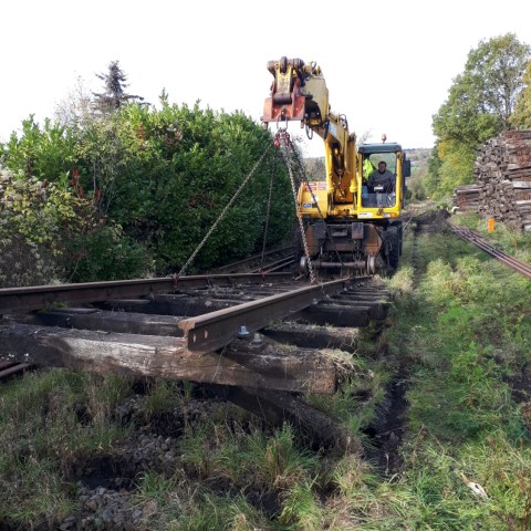a train on a steel track