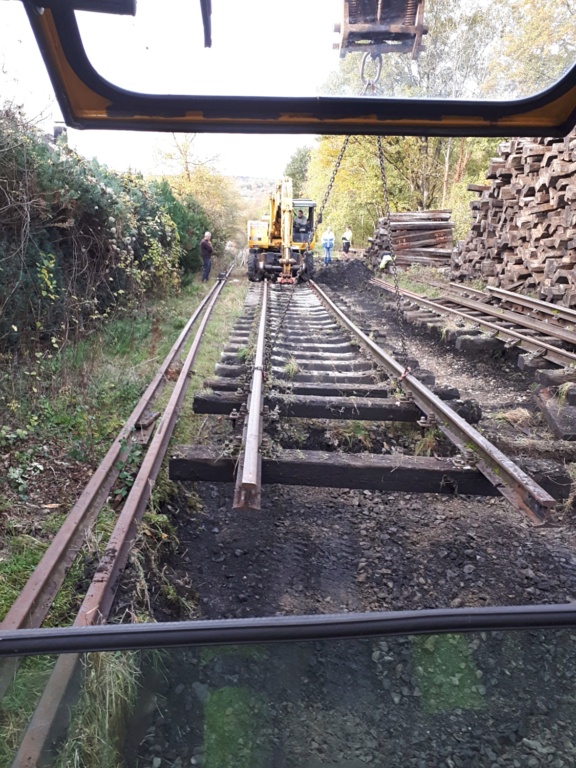 a train on a steel track