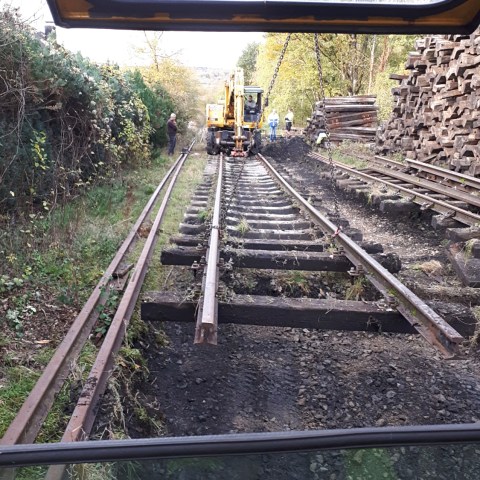 a train on a steel track