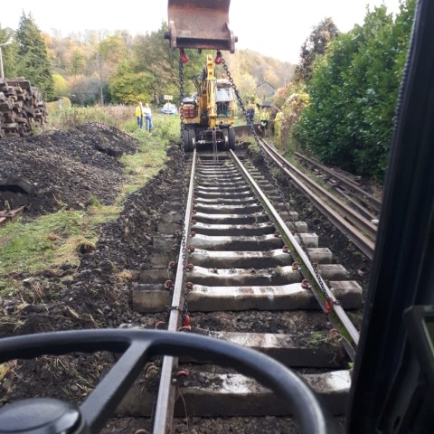 a train on a steel track