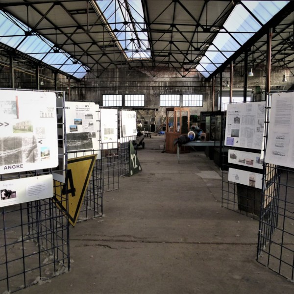 a close up of a train station