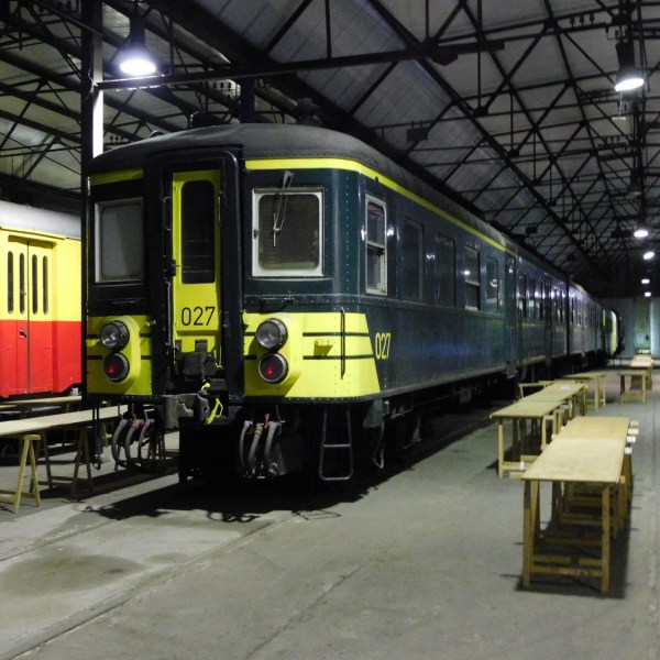 a train pulling into a station