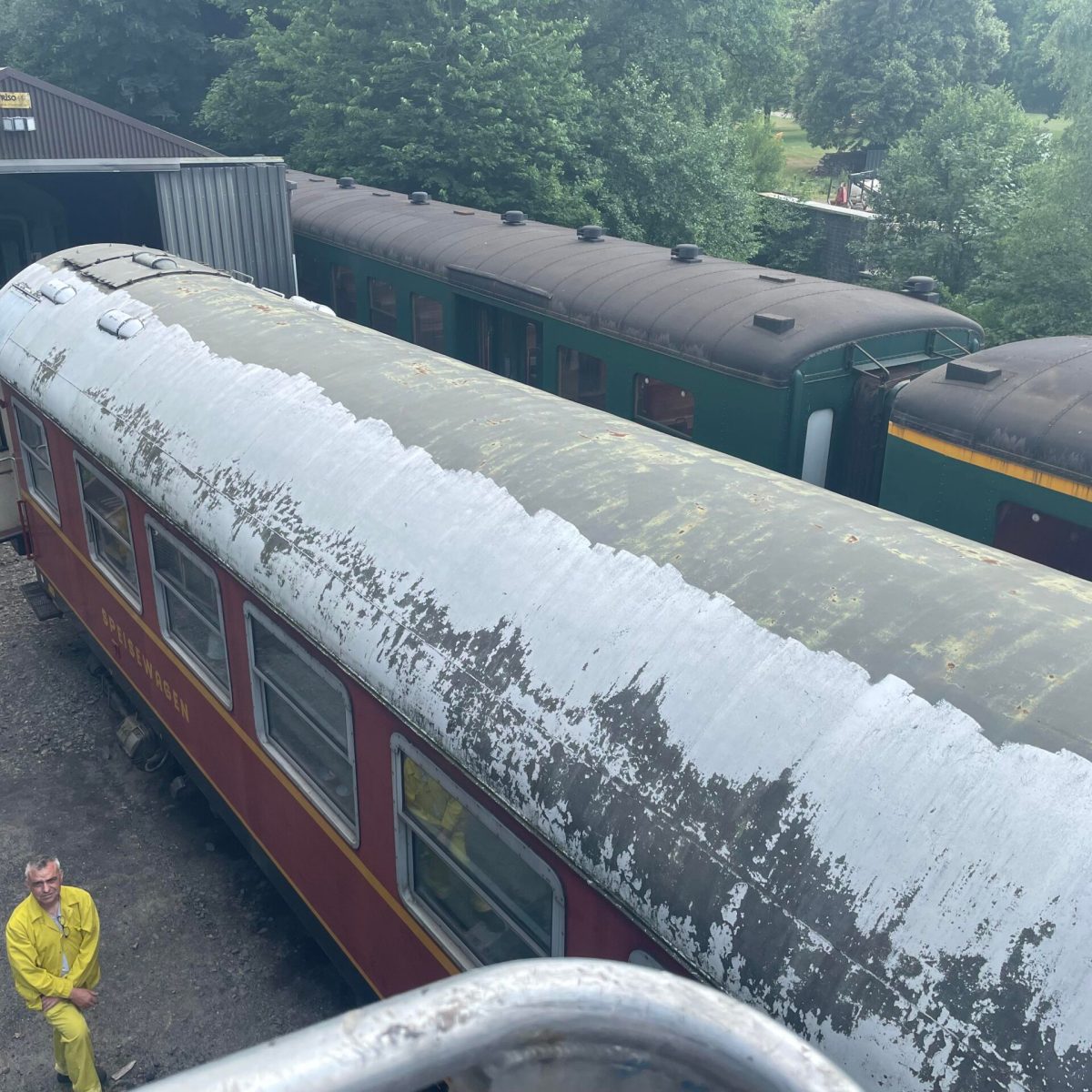a train on a steel track