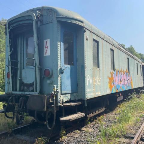 a large long train on a track