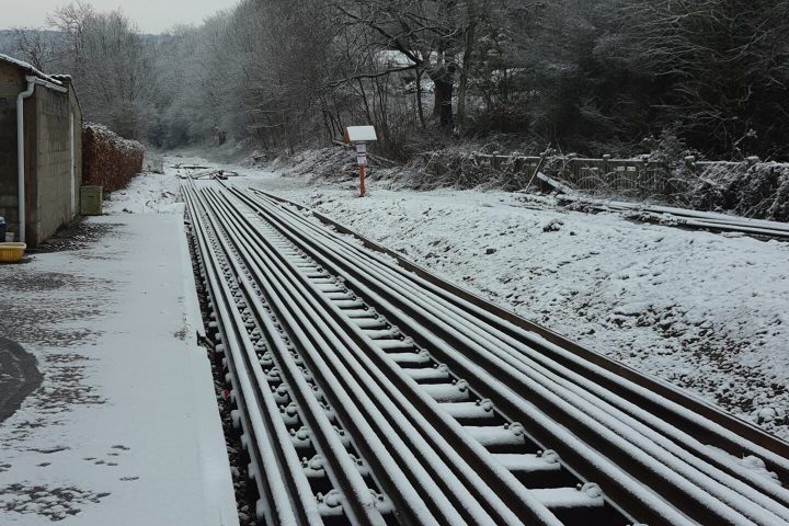 a train covered in snow