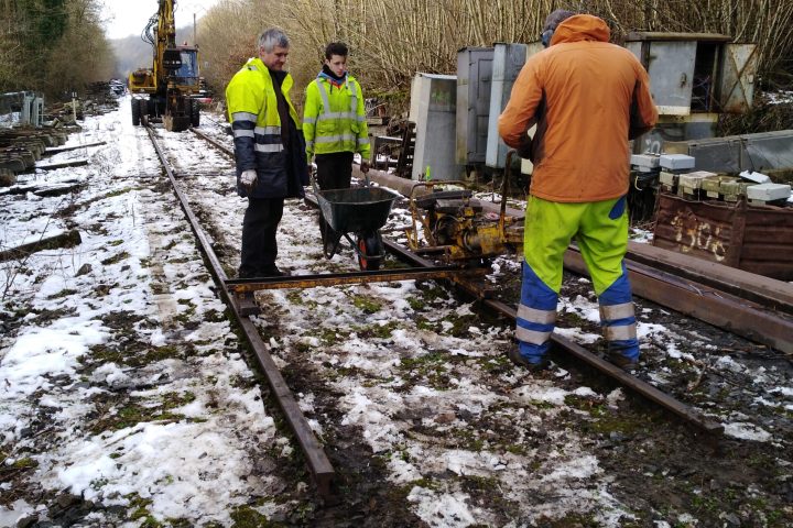 a group of people that are standing in the snow